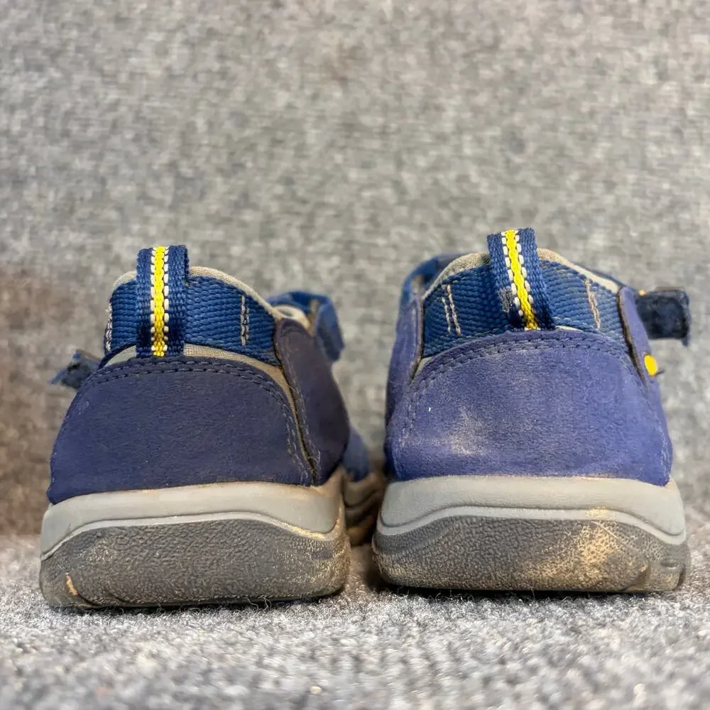 KEEN Newport H2 Kids Water Sandals Blue Yellow Closed Toe Hiking Shoes Size 4